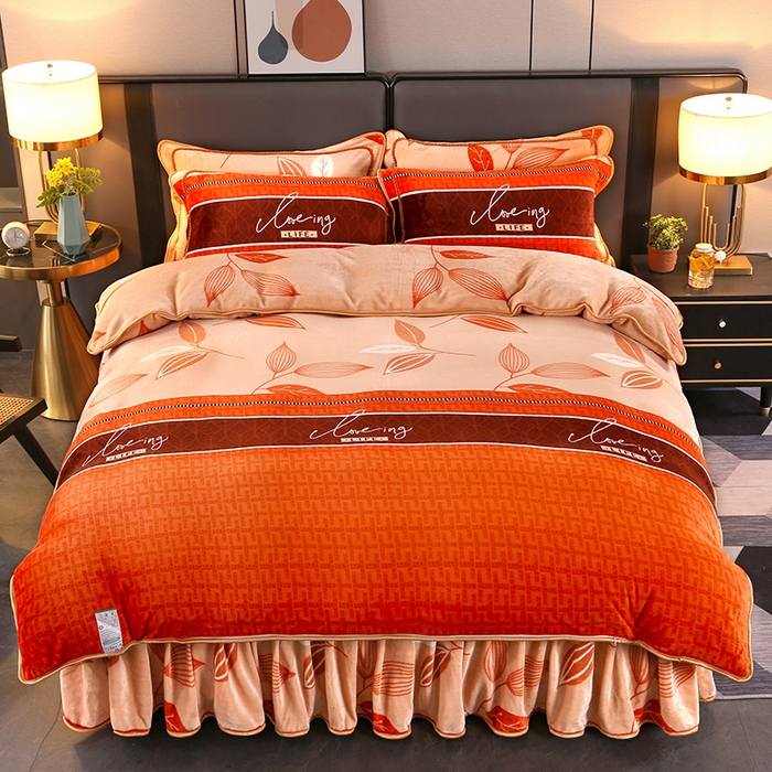 91家纺网 家纺一手货源 找家纺 栩裕纺织 2025新款230高克重牛奶绒法莱绒印花四件套-直播热款8斤半 花样情怀