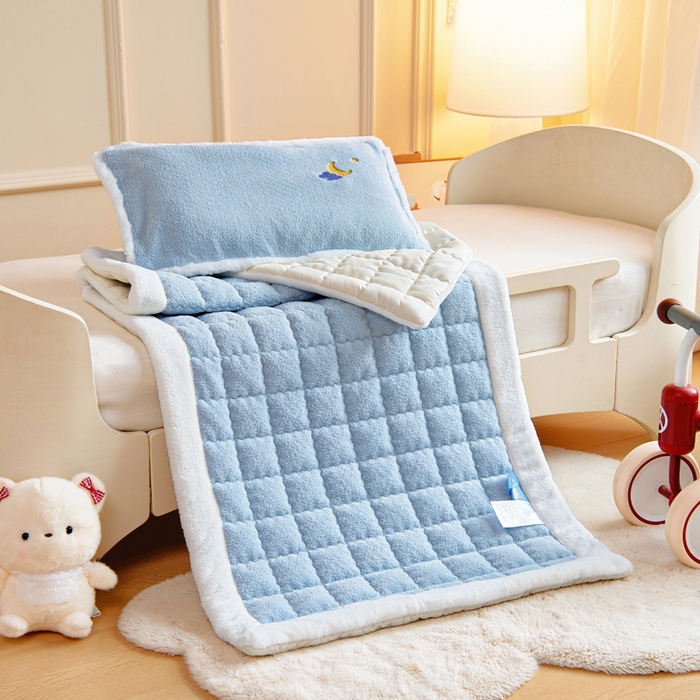 御棉坊 2025新款A类艾尼绒手包边暖绒床垫 艾尼绒蓝