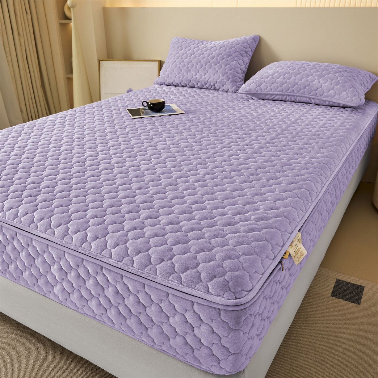 91家纺网 家纺一手货源 找家纺 （总）纤雅床笠 2025新款H刺绣磨毛全包单床笠床笠单件单品床笠