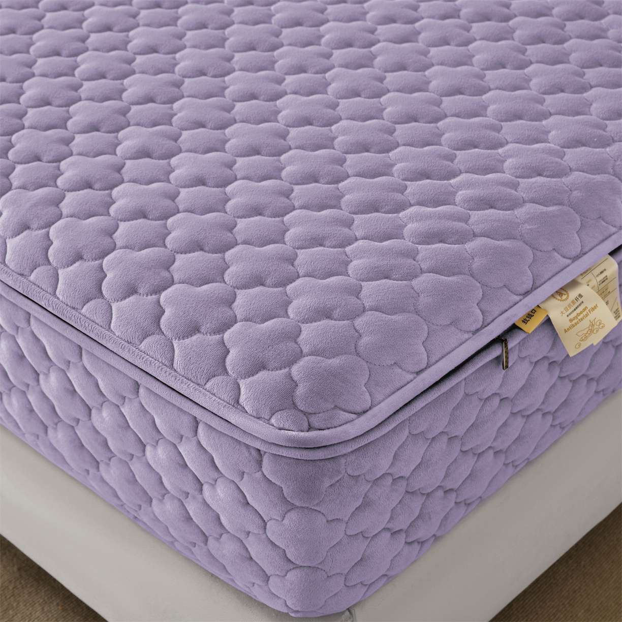 91家纺网 家纺一手货源 找家纺 （总）纤雅床笠 2025新款水晶绒夹棉六面全包裹单床笠床笠单件单品床笠