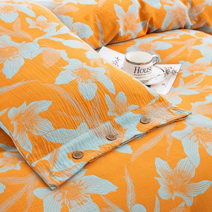 91家纺网 家纺一手货源 找家纺 [91家纺网精选] 2025新款浅色系列双层纱四件套