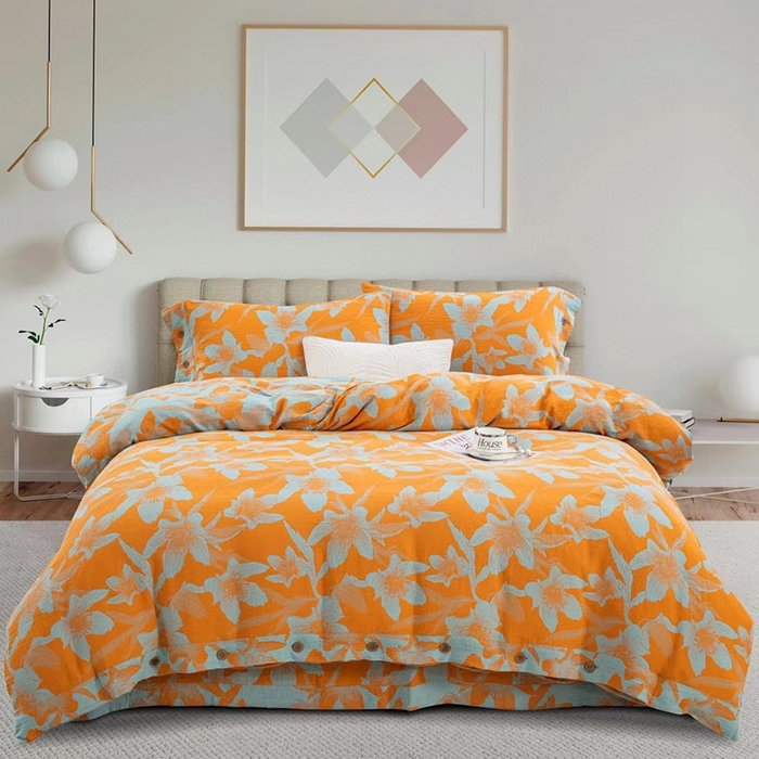 [91家纺网精选] 2025新款浅色系列双层纱四件套