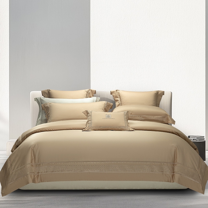 91家纺网 家纺一手货源 找家纺 （总）诗黛尔 2025秋冬新款长绒棉刺绣四件套-罗意威系列