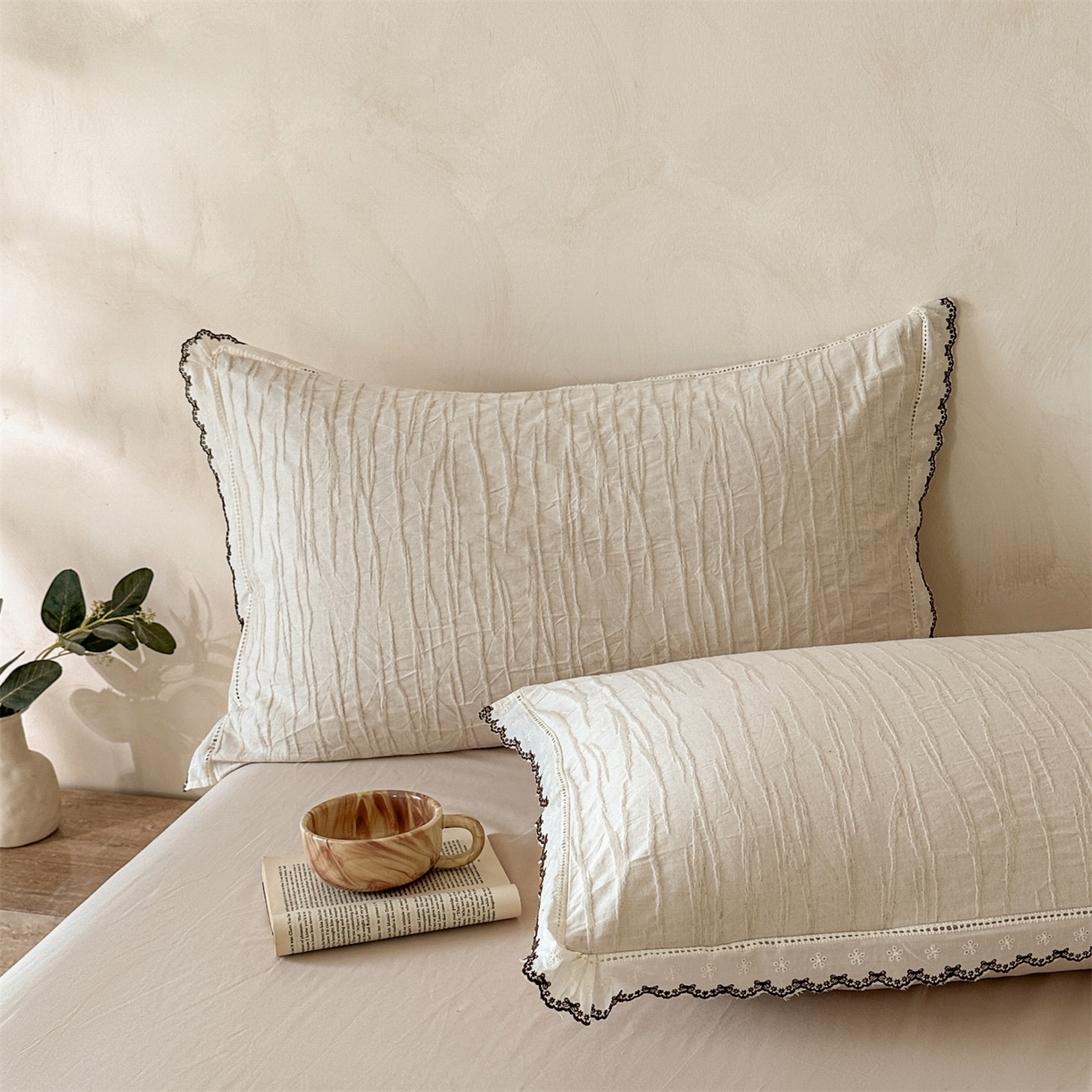 91家纺网 家纺一手货源 找家纺 [91家纺网精选]2025秋冬棉麻色织提花磨毛四件套