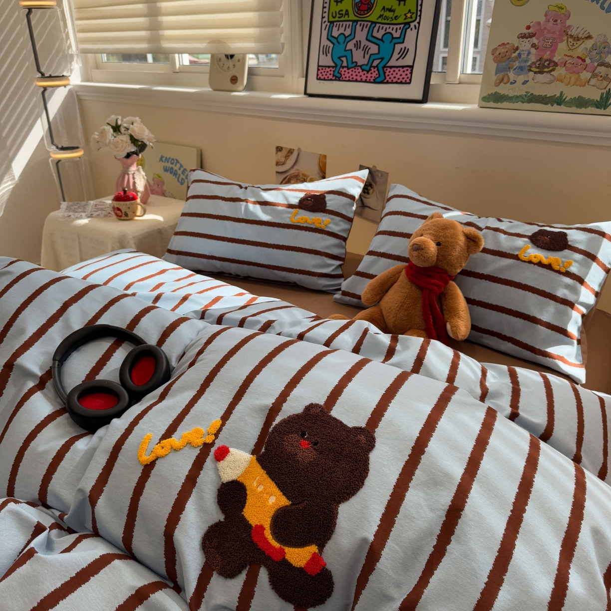 91家纺网 家纺一手货源 找家纺 （总）觅糖家纺 2025新款全棉磨毛原创毛巾绣系列四件套