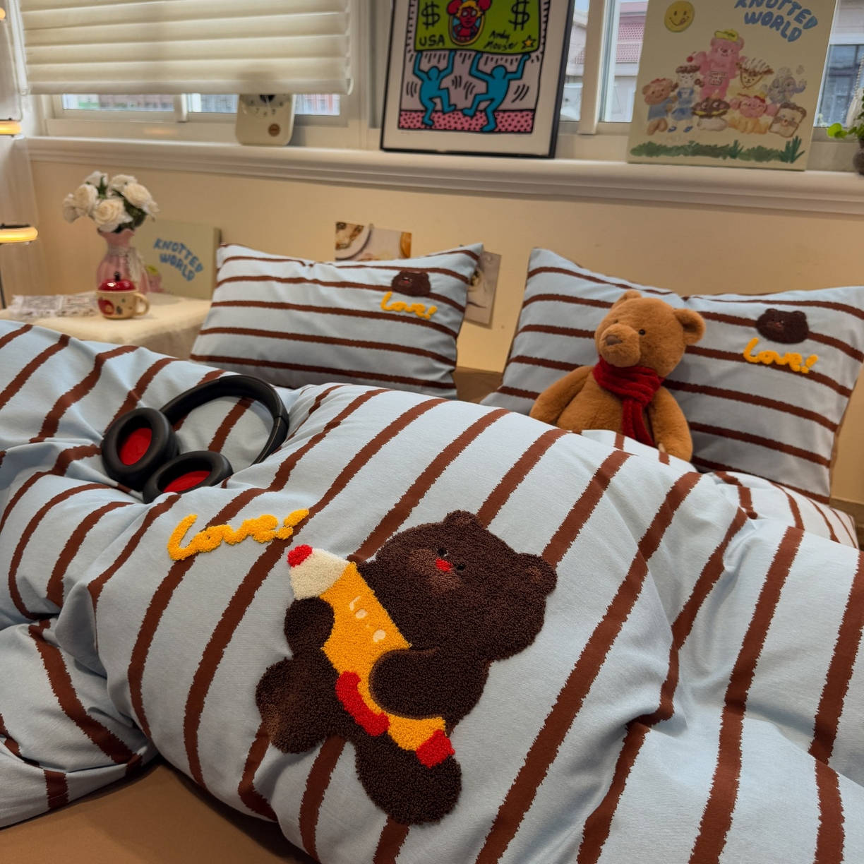 91家纺网 家纺一手货源 找家纺 （总）觅糖家纺 2025新款全棉磨毛原创毛巾绣系列四件套