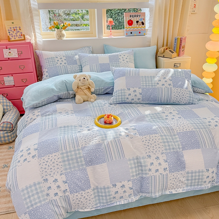 91家纺网 家纺一手货源 找家纺 （总）壹号库家纺 2025新款皱皱纱舒暖绒四件套