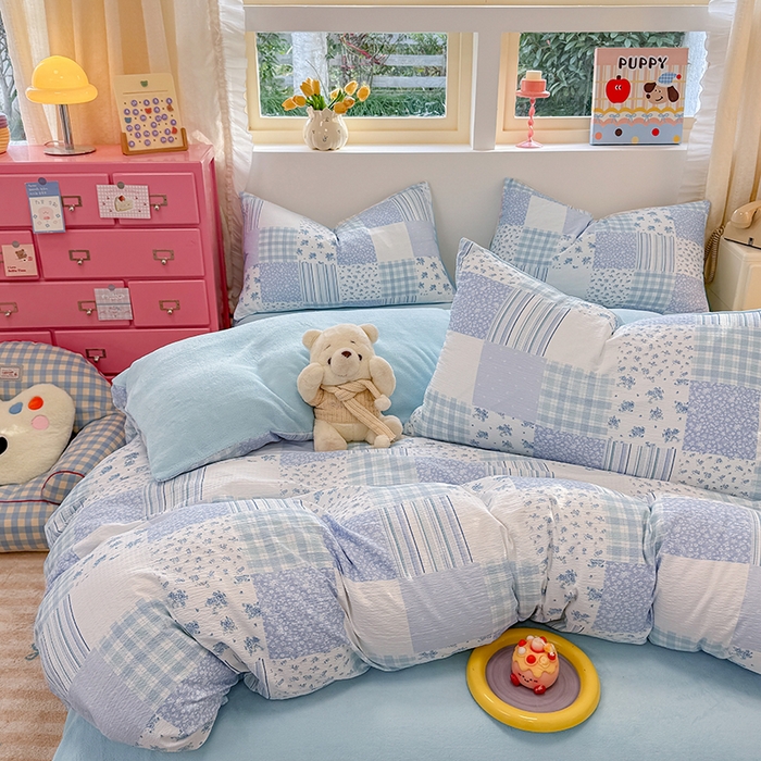 91家纺网 家纺一手货源 找家纺 （总）壹号库家纺 2025新款皱皱纱舒暖绒四件套