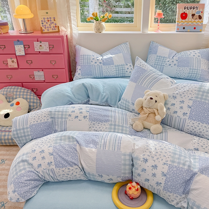 91家纺网 家纺一手货源 找家纺 （总）壹号库家纺 2025新款皱皱纱舒暖绒四件套