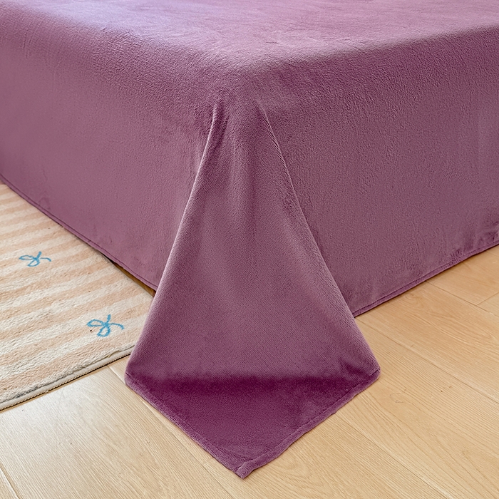 91家纺网 家纺一手货源 找家纺 壹号库家纺 2025新款皱皱纱舒暖绒四件套 豆蔻