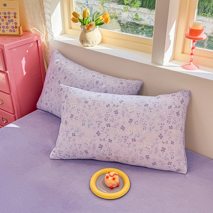 91家纺网 家纺一手货源 找家纺 壹号库家纺 2025新款皱皱纱舒暖绒四件套 丽莎