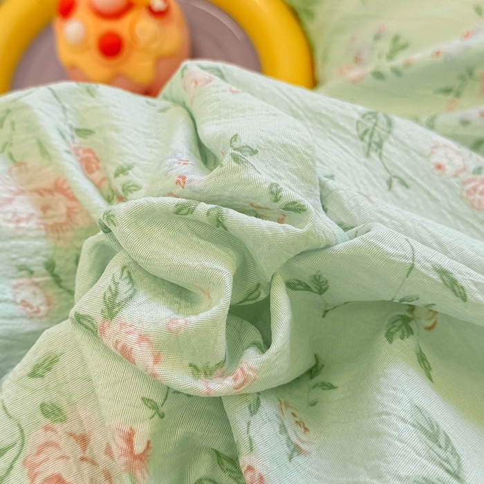 91家纺网 家纺一手货源 找家纺 壹号库家纺 2025新款皱皱纱舒暖绒四件套 木兮绿