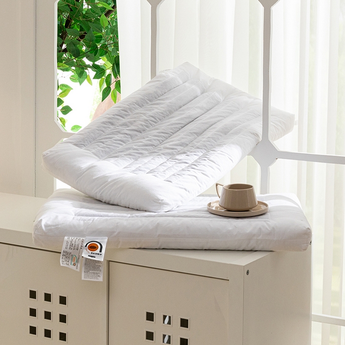 91家纺网 家纺一手货源 找家纺 姝辰 2023新款全棉A类草本决明子低平枕矮枕超低柔软枕 白色-厚款