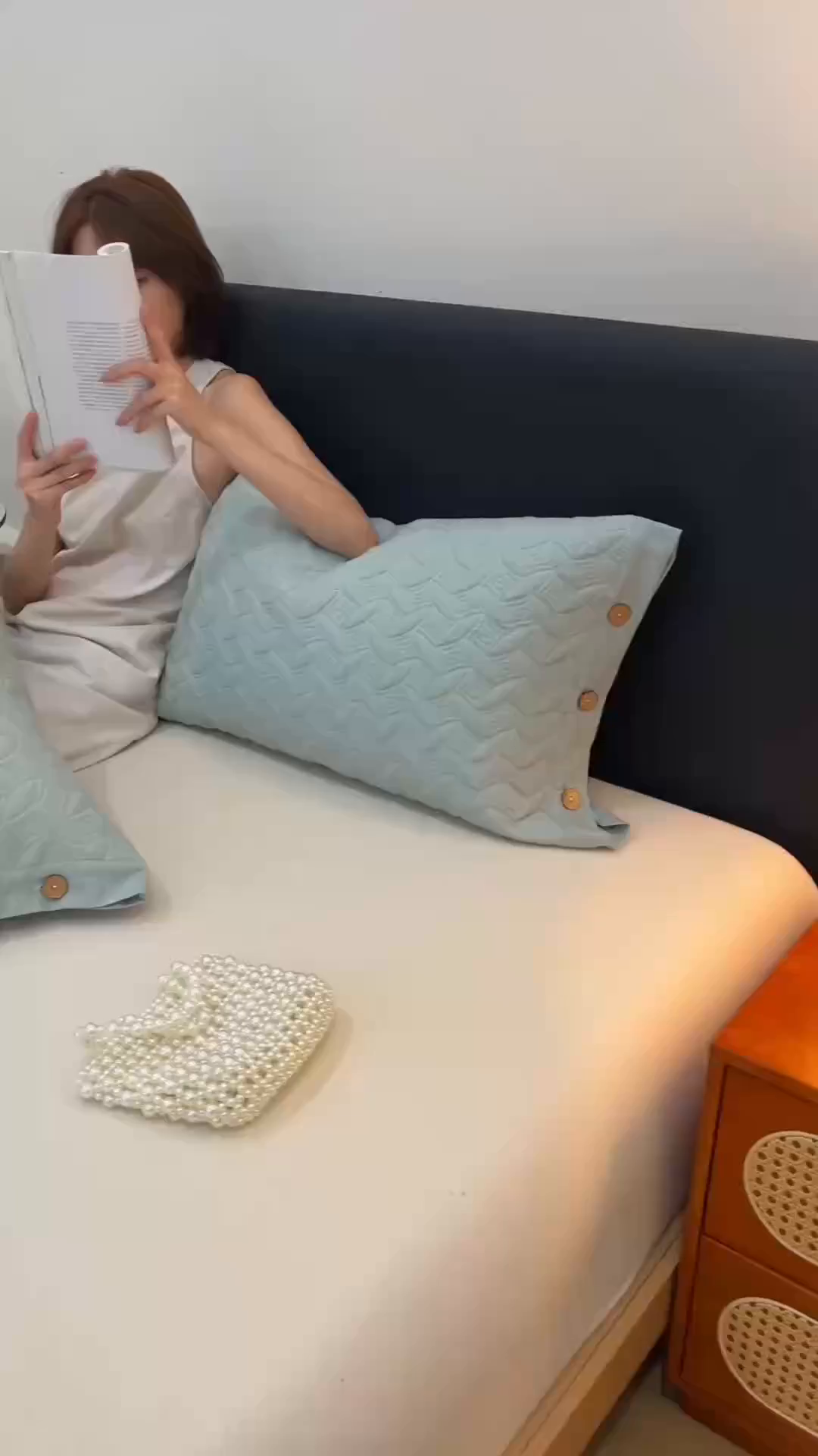 91家纺网 家纺一手货源 找家纺 爱港家纺 2025新款纯色棉麻亚麻枕套加厚绗缝夹棉双面高级枕头套 棉麻-雾兰