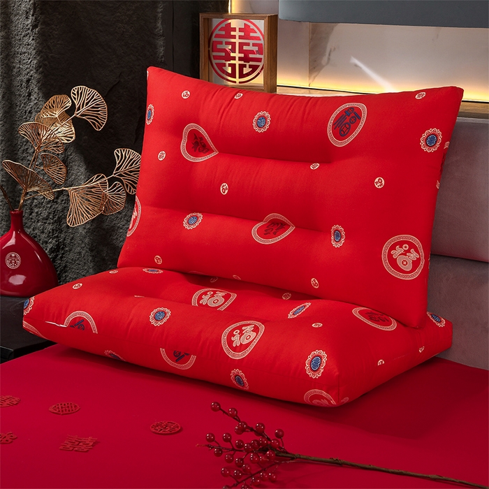 91家纺网 家纺一手货源 找家纺 （总）圣靓 2025新款福字护颈枕立体枕 枕头枕芯