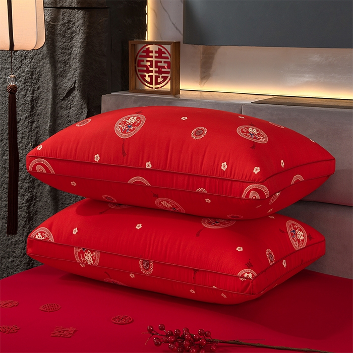 91家纺网 家纺一手货源 找家纺 （总）圣靓 2025新款双喜护颈枕立体枕 枕头枕芯