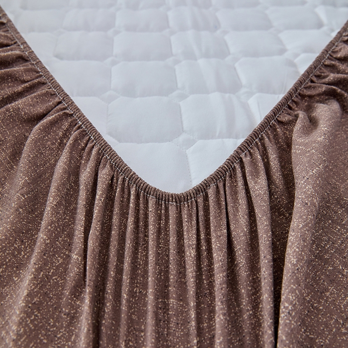 91家纺网 家纺一手货源 找家纺 圣比熊 2025新款原麻夹棉床笠机洗家用防滑透气四季款加厚床罩床垫床单保护套三件套 素锦