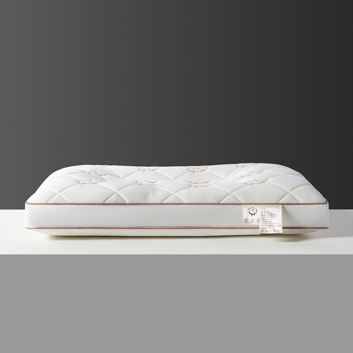 91家纺网 家纺一手货源 找家纺 小米枕芯 2025新款棉花刺绣枕枕头枕芯 棉花刺绣枕-立体吊带中枕