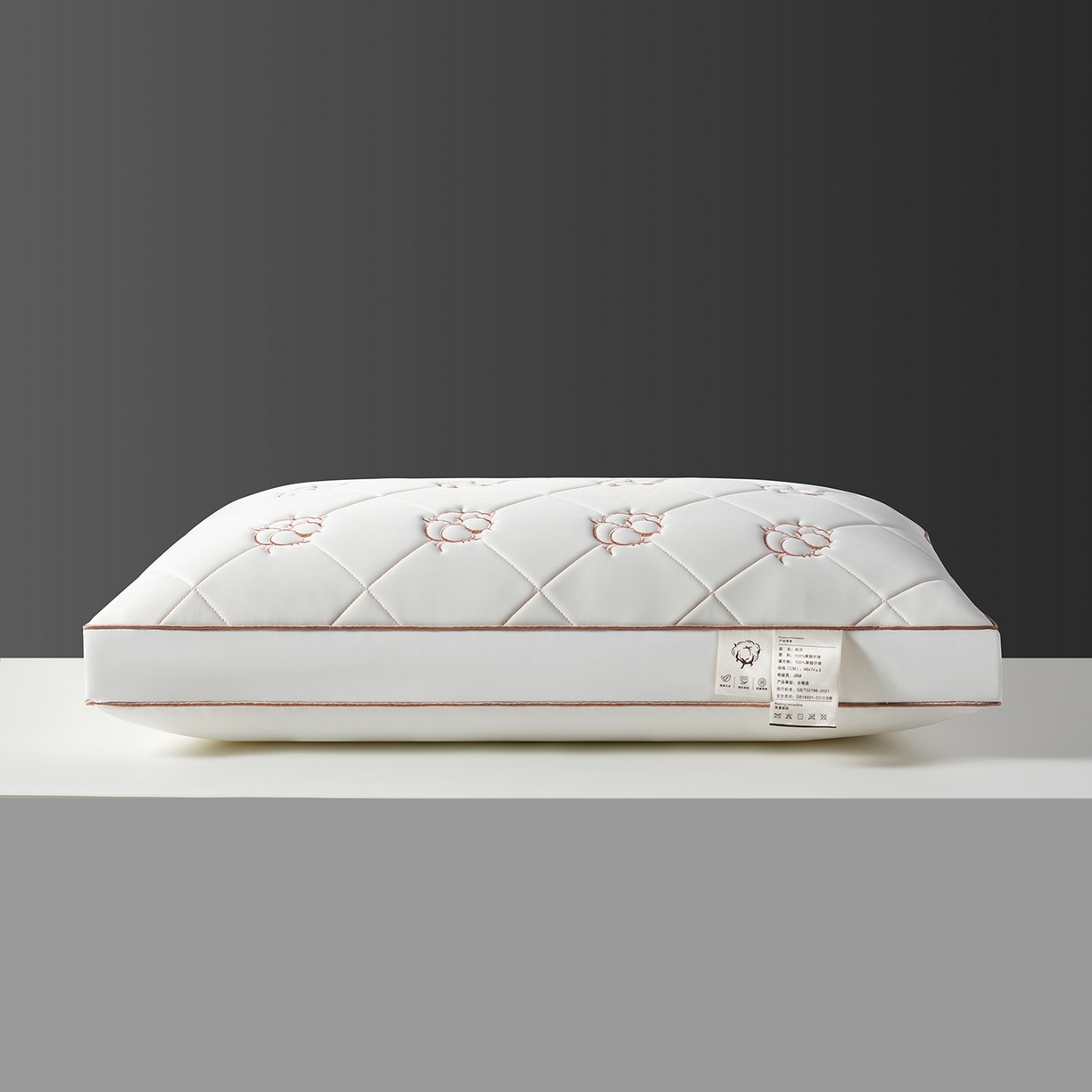 91家纺网 家纺一手货源 找家纺 小米枕芯 2025新款棉花刺绣枕枕头枕芯 棉花刺绣枕-立体高枕护颈