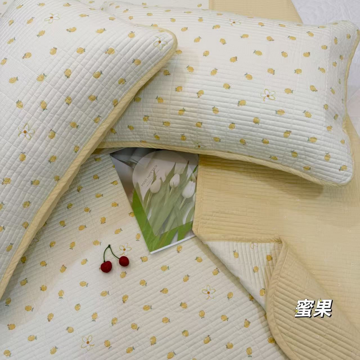 91家纺网 家纺一手货源 找家纺 （总）床盖工厂店 2025新款双面全棉高温酵素砂洗床盖三件套