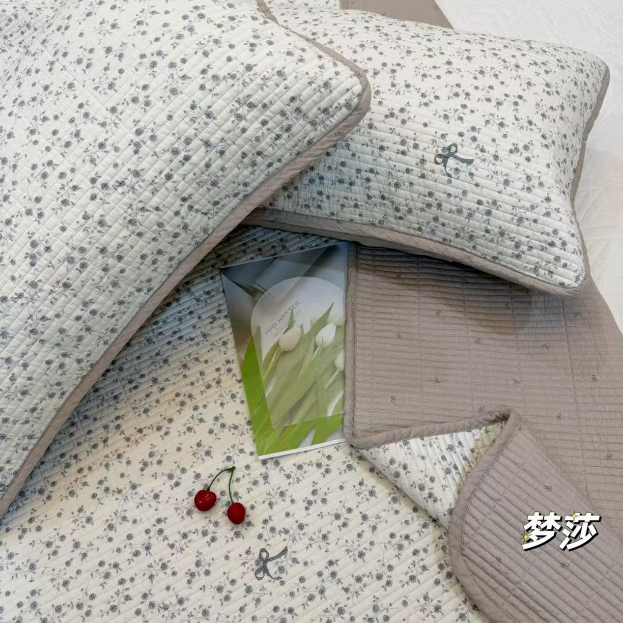 91家纺网 家纺一手货源 找家纺 （总）床盖工厂店 2025新款双面全棉高温酵素砂洗床盖三件套