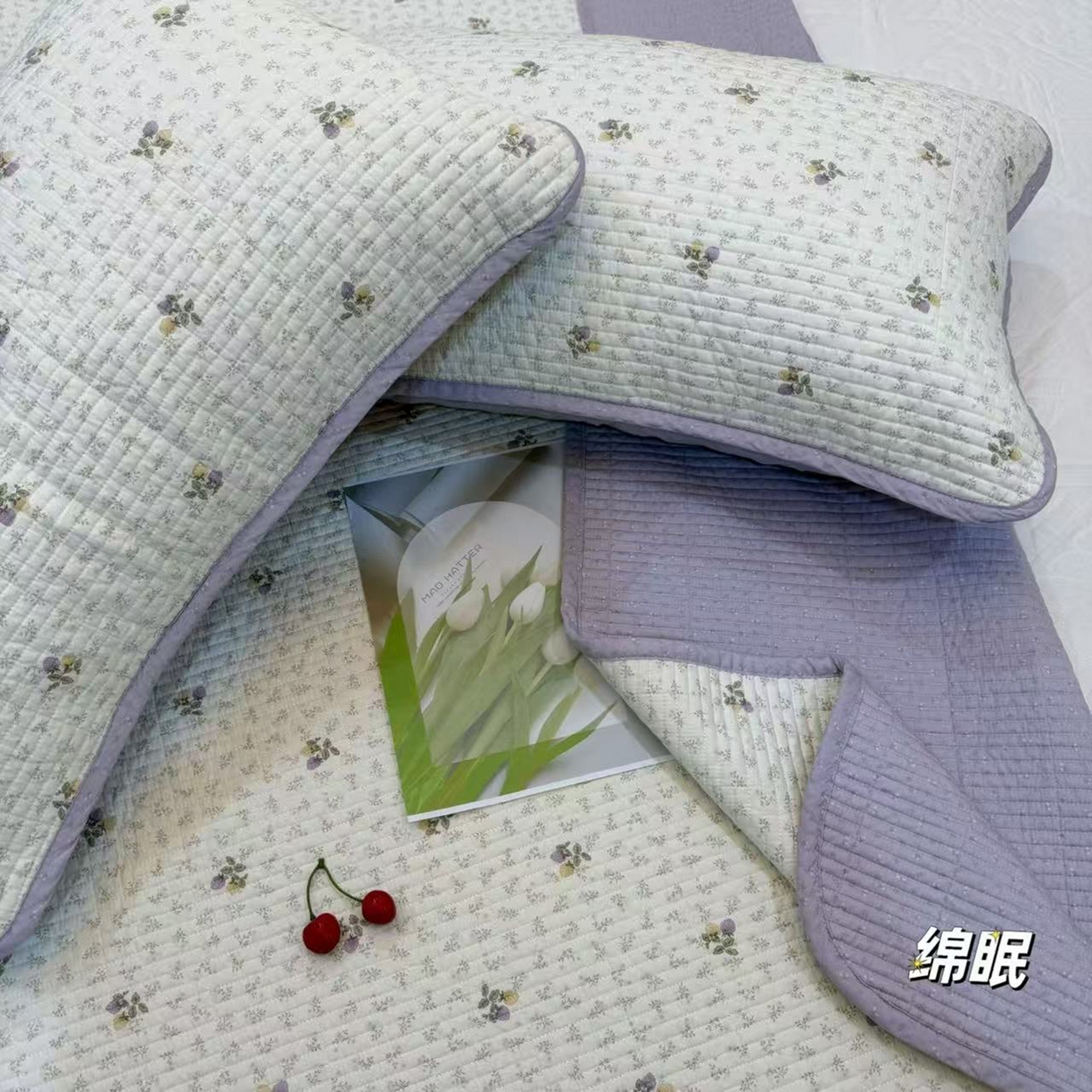 91家纺网 家纺一手货源 找家纺 （总）床盖工厂店 2025新款双面全棉高温酵素砂洗床盖三件套