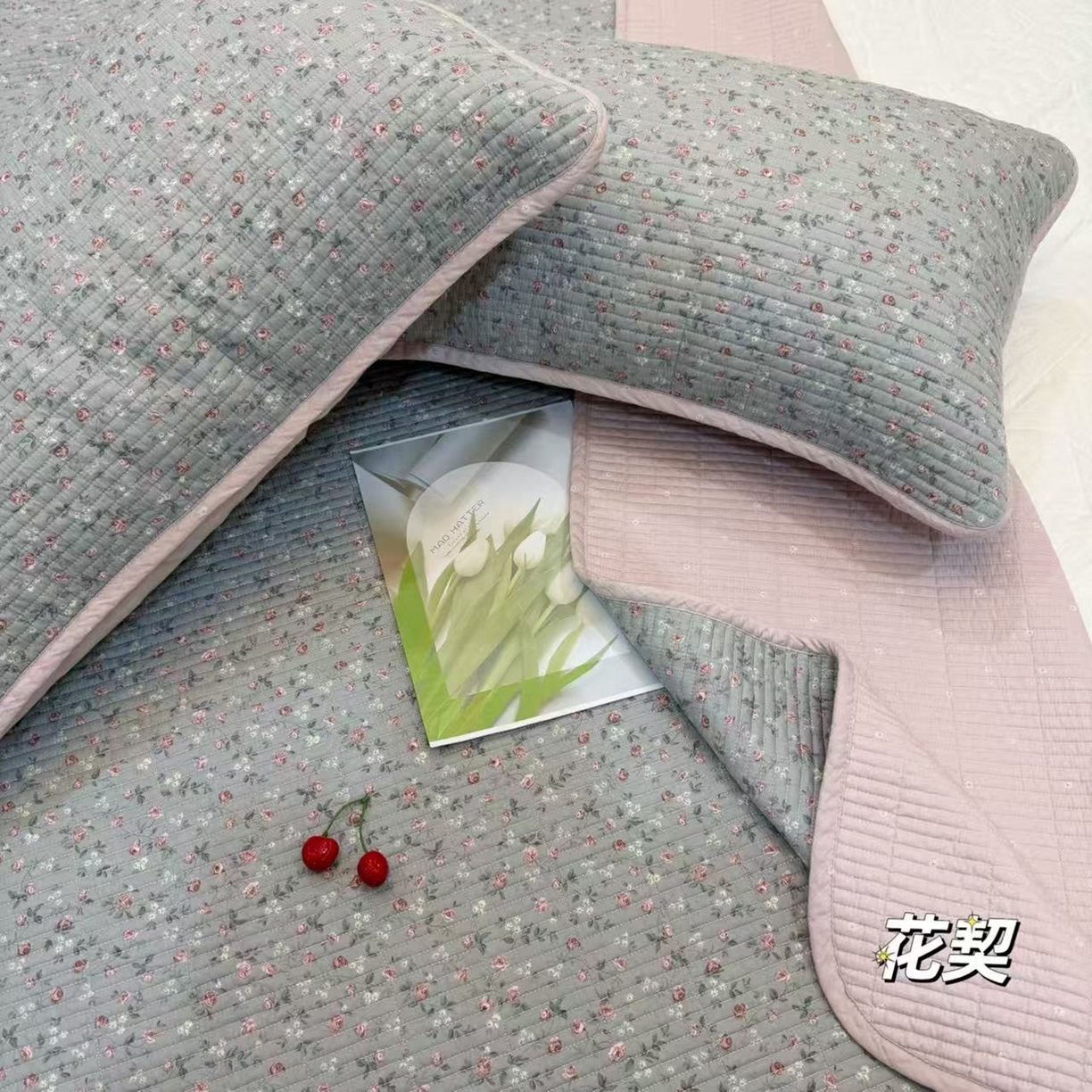 91家纺网 家纺一手货源 找家纺 （总）床盖工厂店 2025新款双面全棉高温酵素砂洗床盖三件套