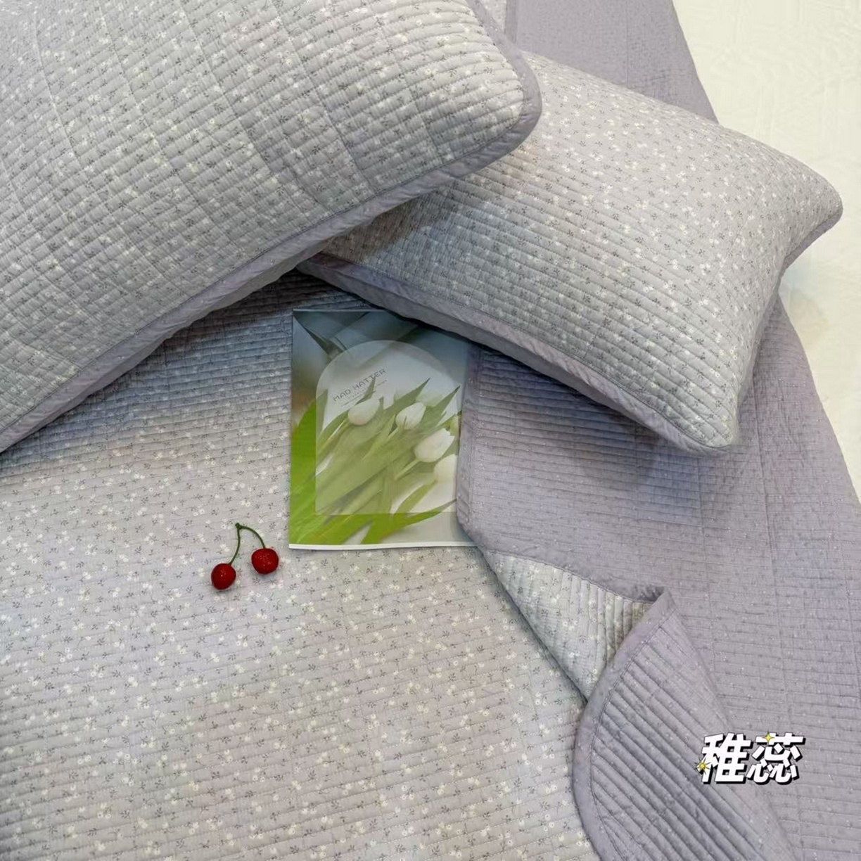 91家纺网 家纺一手货源 找家纺 （总）床盖工厂店 2025新款双面全棉高温酵素砂洗床盖三件套