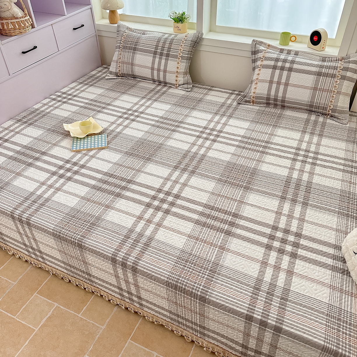 91家纺网 家纺一手货源 找家纺 手艺人家纺 2025新款全棉夹棉绗缝印花床盖炕盖系列 SX05