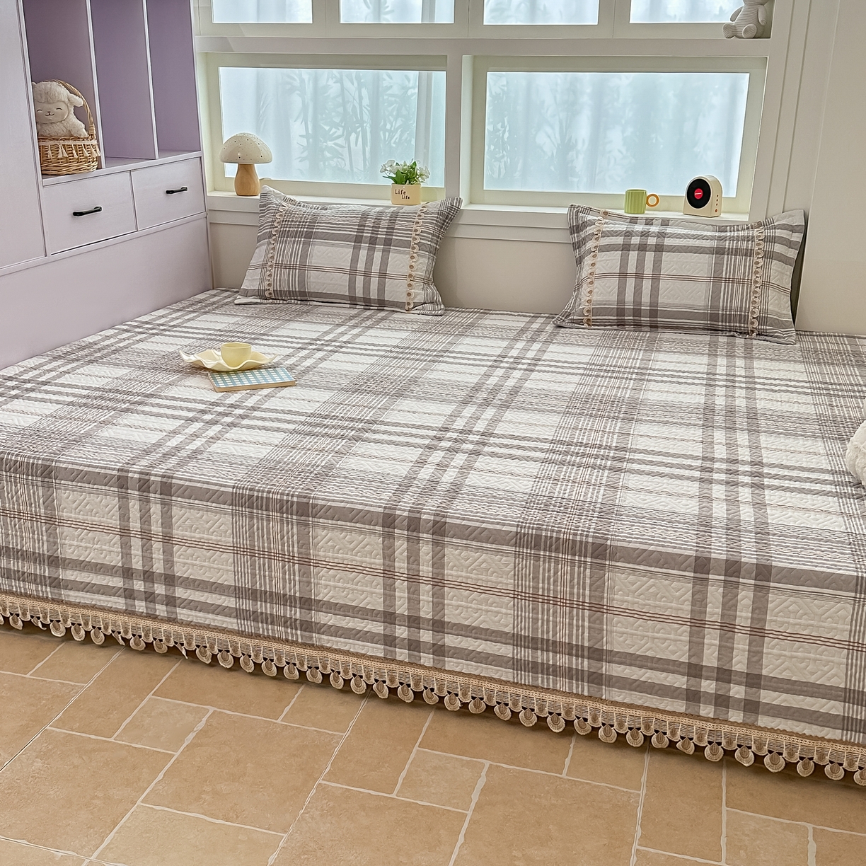 91家纺网 家纺一手货源 找家纺 手艺人家纺 2025新款全棉夹棉绗缝印花床盖炕盖系列 SX05