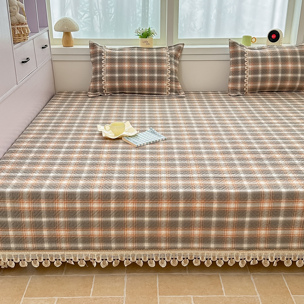 91家纺网 家纺一手货源 找家纺 手艺人家纺 2025新款全棉夹棉绗缝印花床盖炕盖系列 SX02