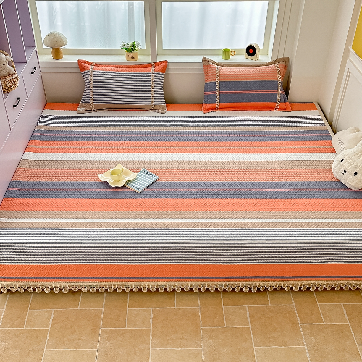 91家纺网 家纺一手货源 找家纺 （总）手艺人家纺 2025新款全棉夹棉绗缝印花床盖炕盖系列