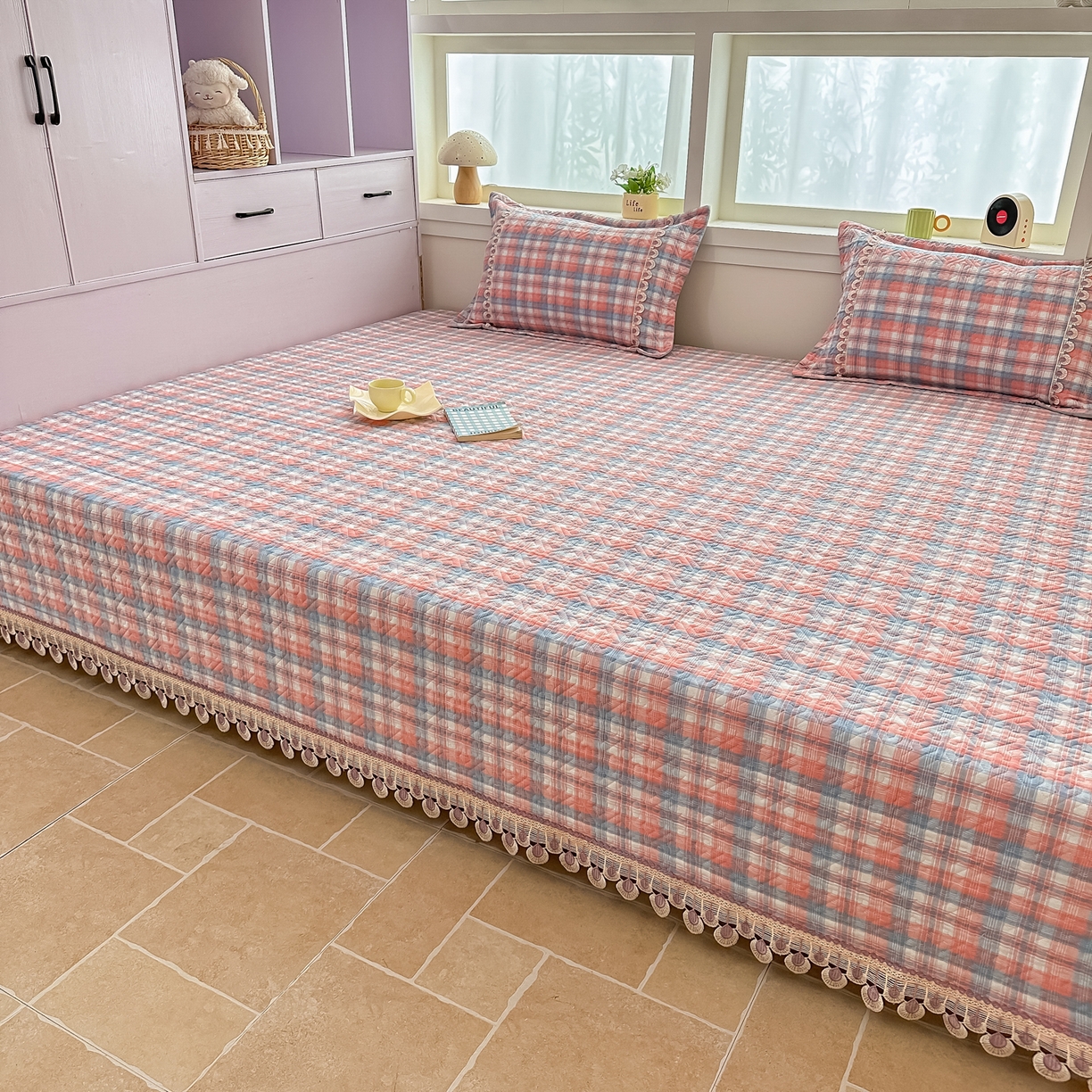 91家纺网 家纺一手货源 找家纺 手艺人家纺 2025新款全棉夹棉绗缝印花床盖炕盖系列 SX08