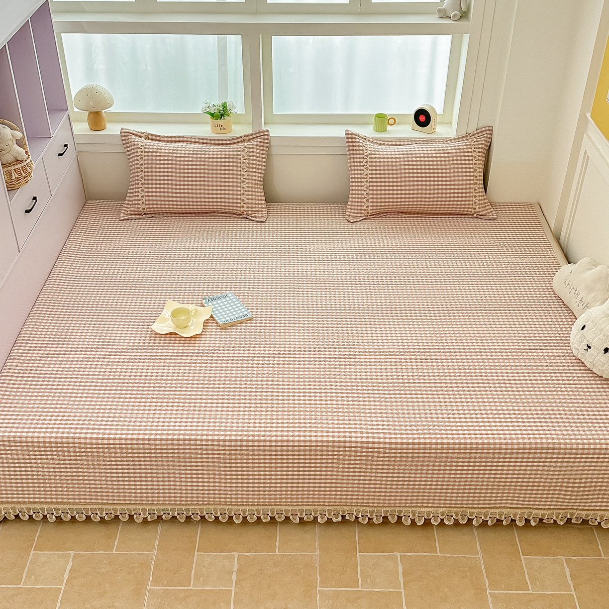 91家纺网 家纺一手货源 找家纺 手艺人家纺 2025新款全棉夹棉绗缝印花床盖炕盖系列 SX03