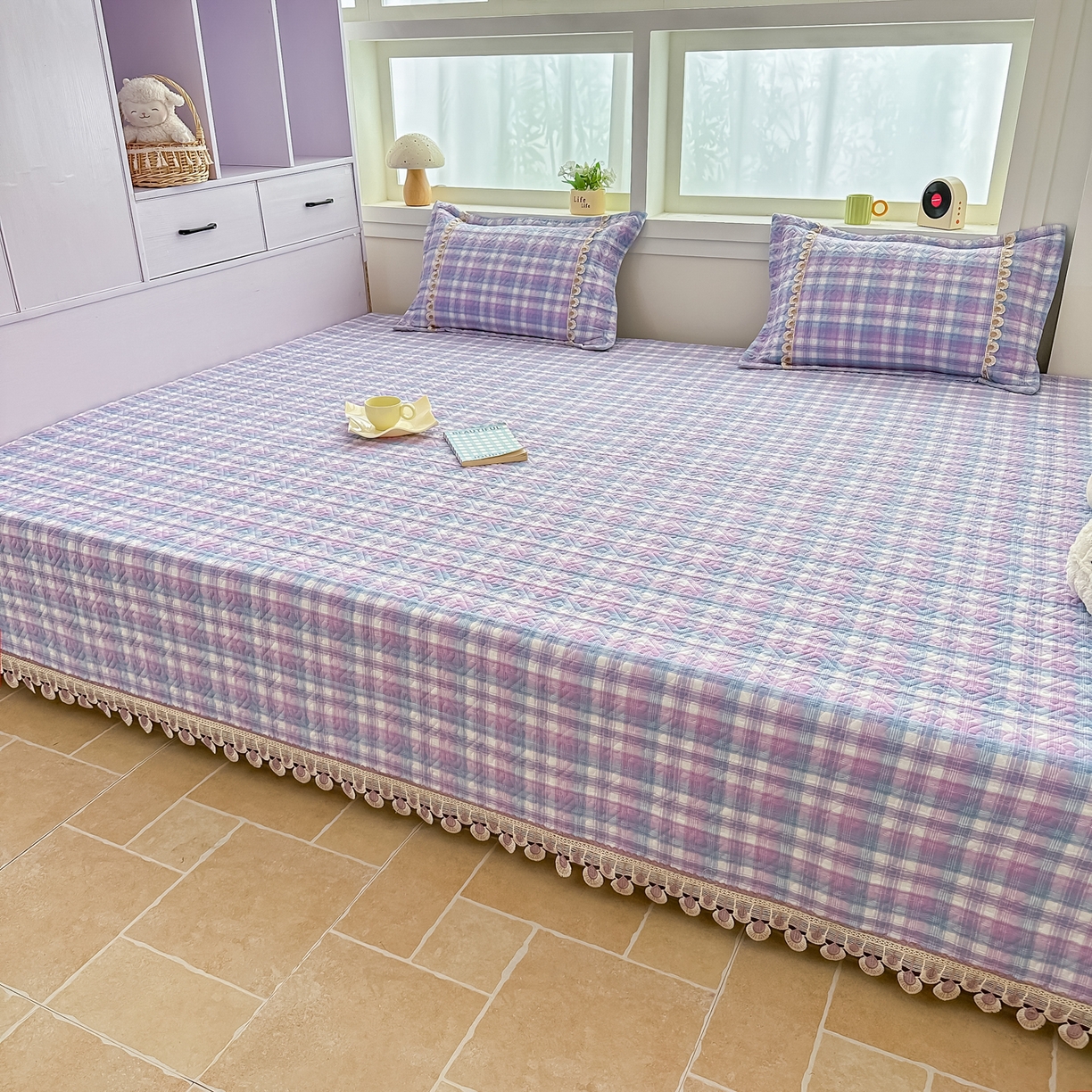 91家纺网 家纺一手货源 找家纺 （总）手艺人家纺 2025新款全棉夹棉绗缝印花床盖炕盖系列