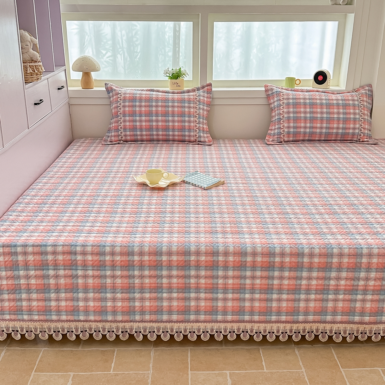 91家纺网 家纺一手货源 找家纺 手艺人家纺 2025新款全棉夹棉绗缝印花床盖炕盖系列 SX08