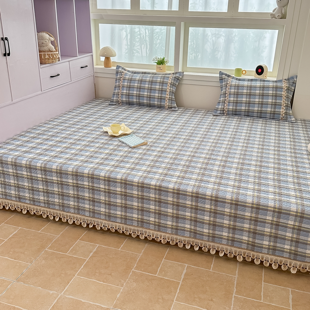 91家纺网 家纺一手货源 找家纺 手艺人家纺 2025新款全棉夹棉绗缝印花床盖炕盖系列 SX07