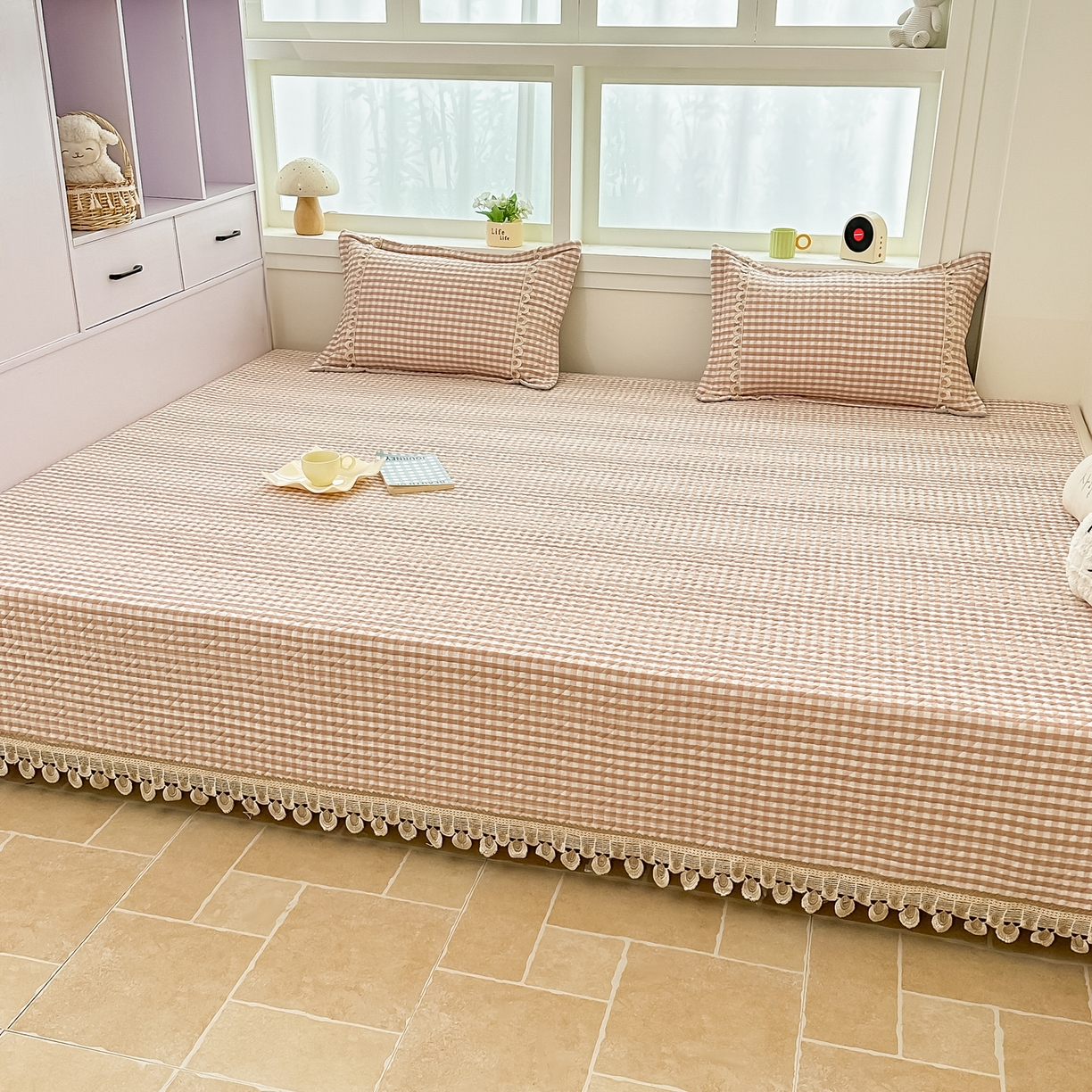 91家纺网 家纺一手货源 找家纺 手艺人家纺 2025新款全棉夹棉绗缝印花床盖炕盖系列 SX03