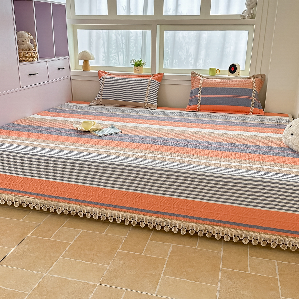 91家纺网 家纺一手货源 找家纺 （总）手艺人家纺 2025新款全棉夹棉绗缝印花床盖炕盖系列