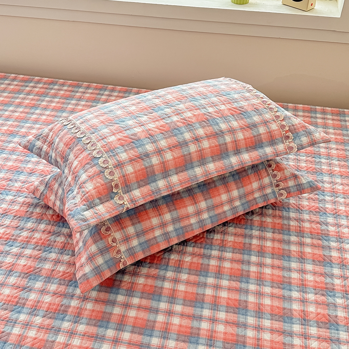 91家纺网 家纺一手货源 找家纺 手艺人家纺 2025新款全棉夹棉绗缝印花床盖炕盖系列 SX08