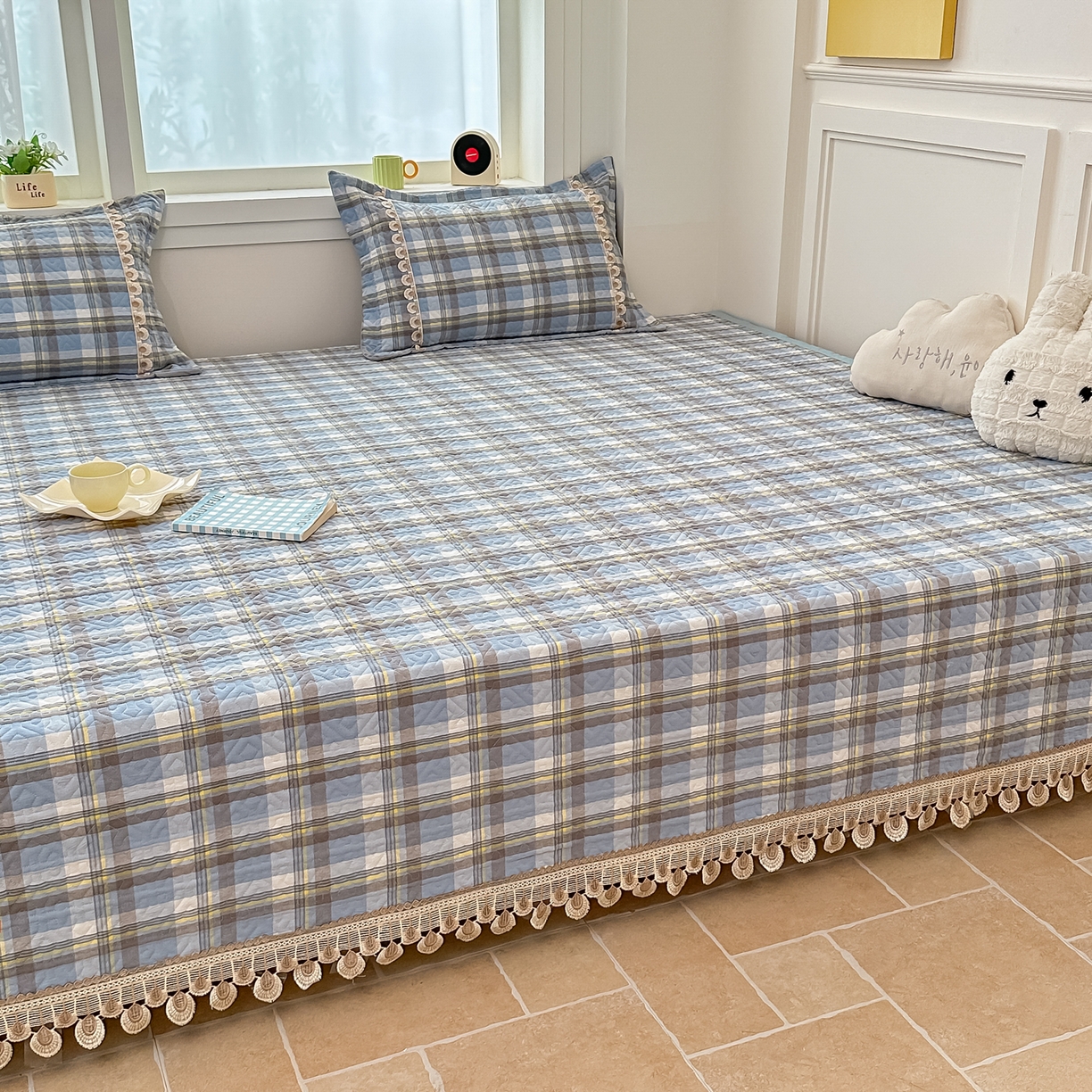 91家纺网 家纺一手货源 找家纺 手艺人家纺 2025新款全棉夹棉绗缝印花床盖炕盖系列 SX07