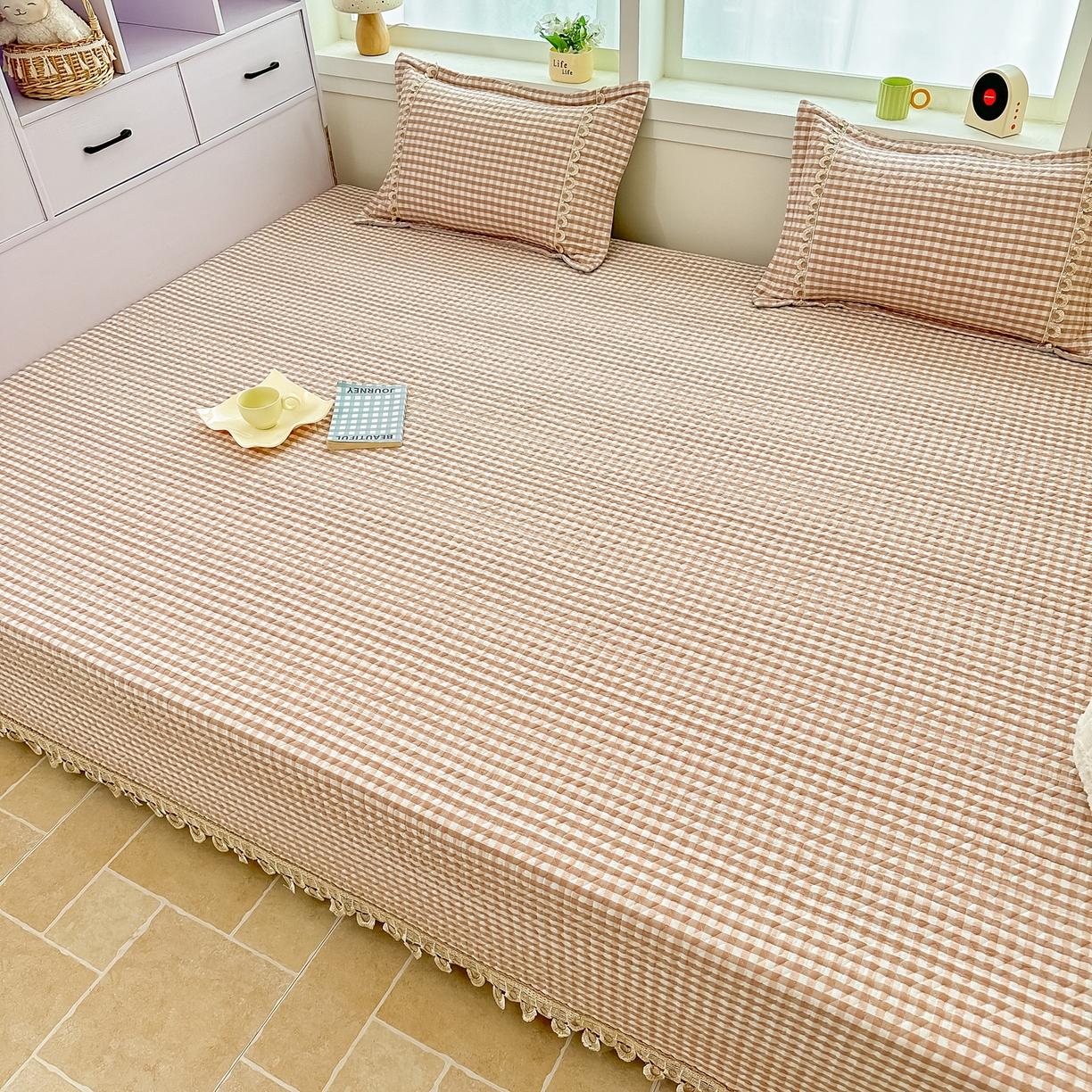 91家纺网 家纺一手货源 找家纺 手艺人家纺 2025新款全棉夹棉绗缝印花床盖炕盖系列 SX03