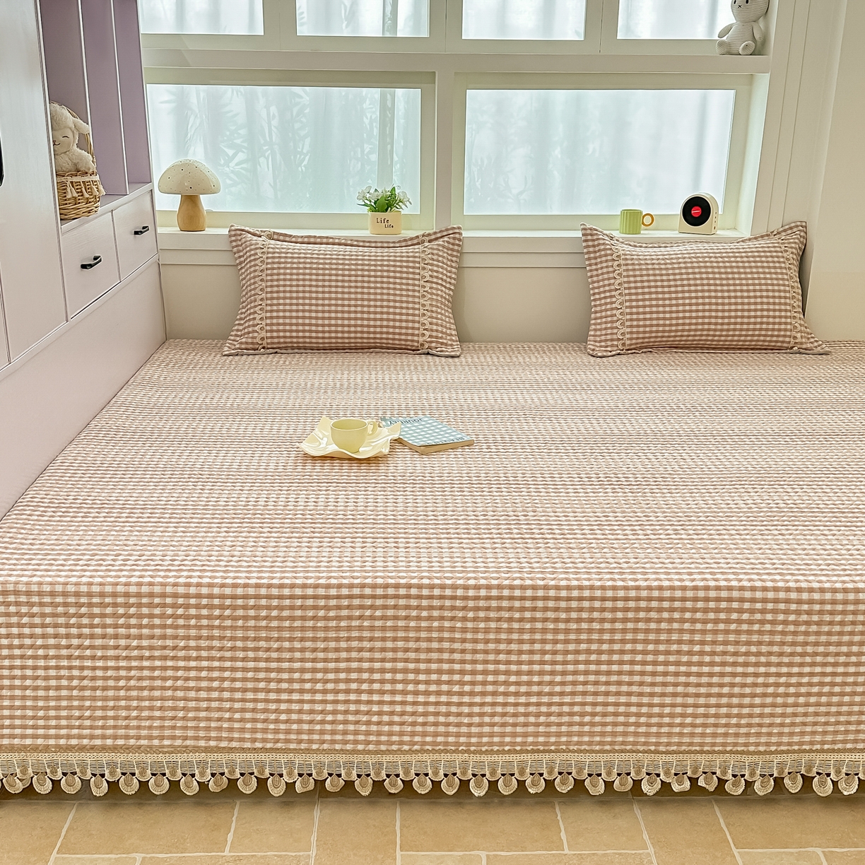 91家纺网 家纺一手货源 找家纺 手艺人家纺 2025新款全棉夹棉绗缝印花床盖炕盖系列 SX03