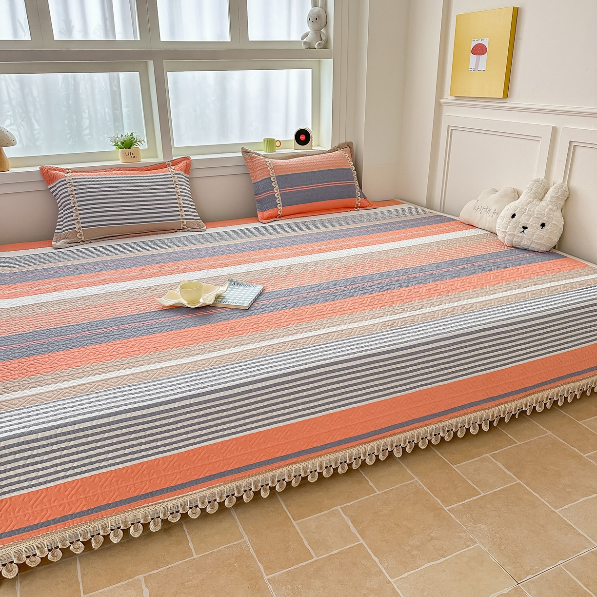 91家纺网 家纺一手货源 找家纺 （总）手艺人家纺 2025新款全棉夹棉绗缝印花床盖炕盖系列