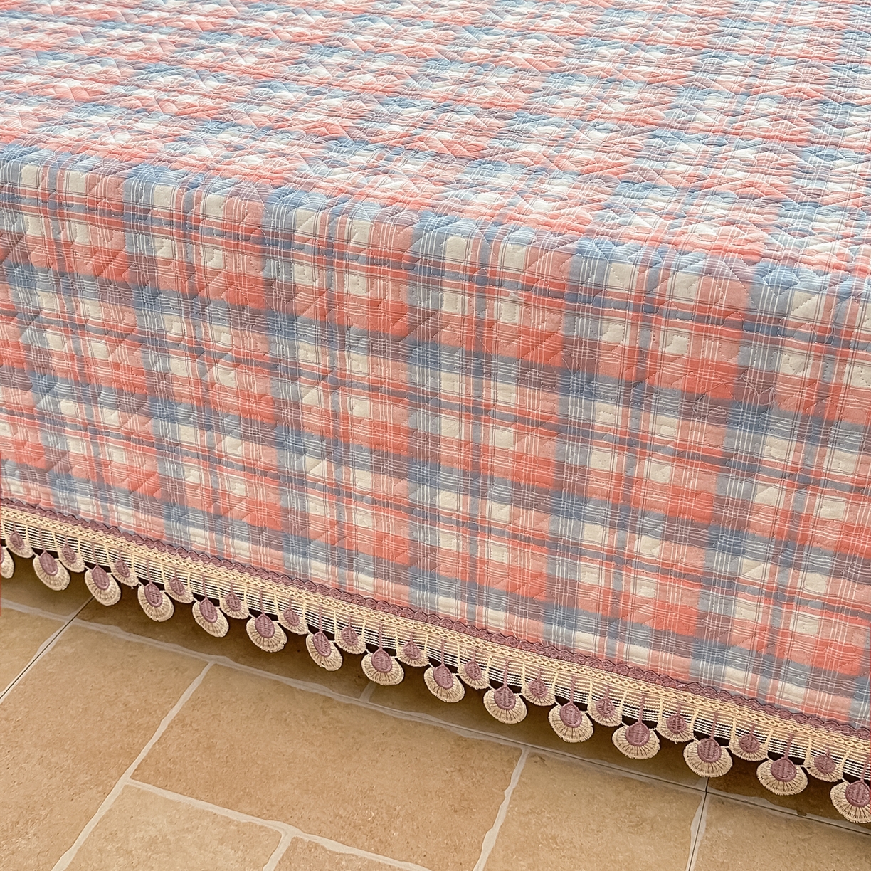 91家纺网 家纺一手货源 找家纺 手艺人家纺 2025新款全棉夹棉绗缝印花床盖炕盖系列 SX08