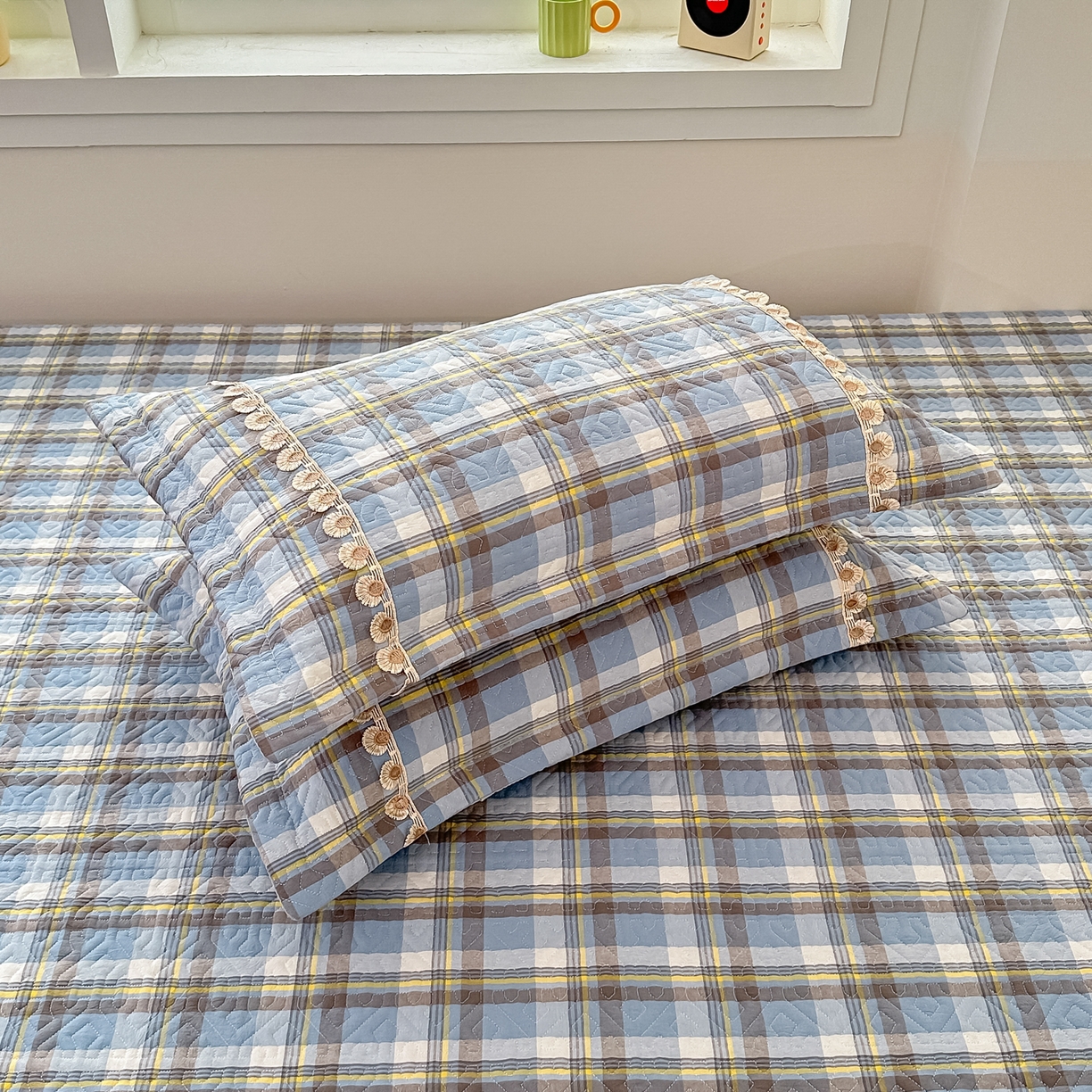 91家纺网 家纺一手货源 找家纺 手艺人家纺 2025新款全棉夹棉绗缝印花床盖炕盖系列 SX07