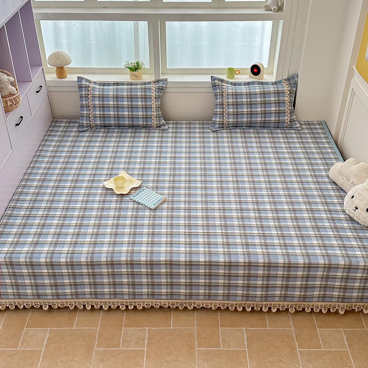 91家纺网 家纺一手货源 找家纺 手艺人家纺 2025新款全棉夹棉绗缝印花床盖炕盖系列 SX07