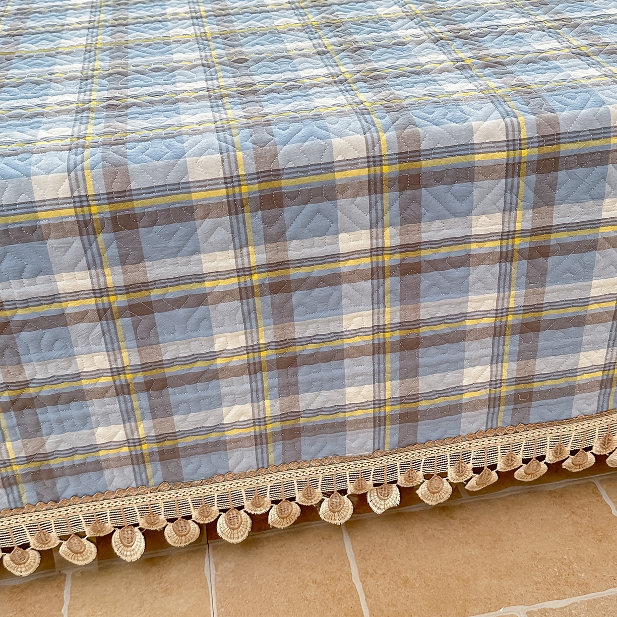 91家纺网 家纺一手货源 找家纺 手艺人家纺 2025新款全棉夹棉绗缝印花床盖炕盖系列 SX07