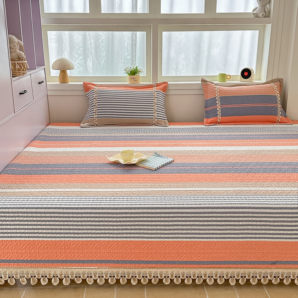 91家纺网 家纺一手货源 找家纺 （总）手艺人家纺 2025新款全棉夹棉绗缝印花床盖炕盖系列