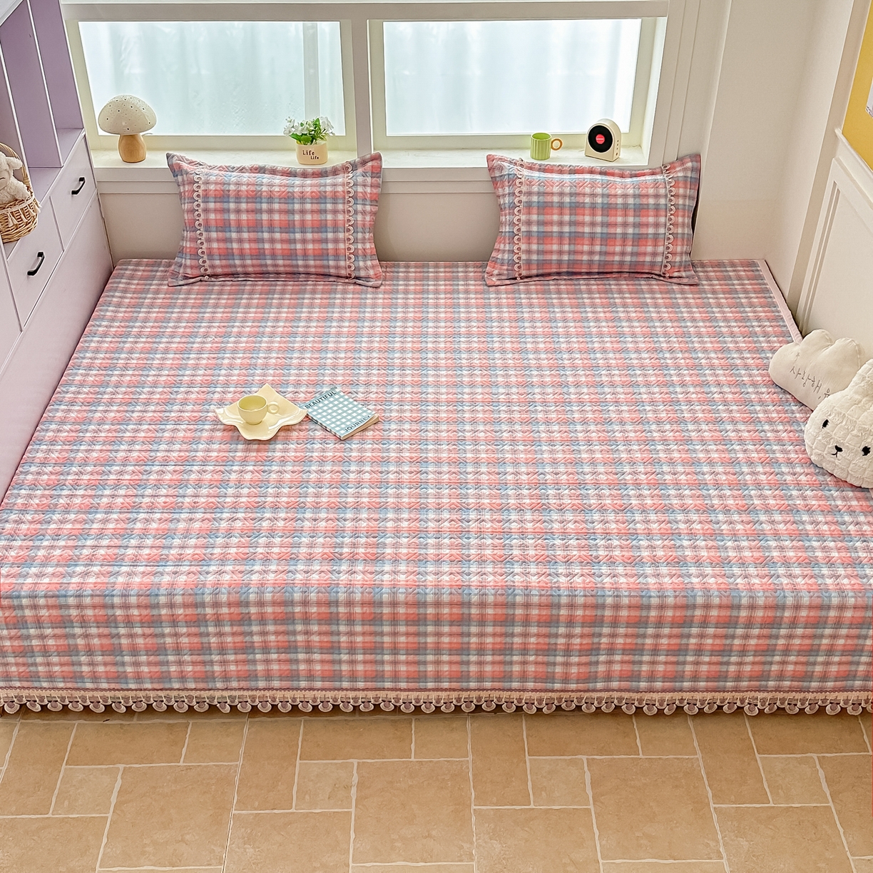 91家纺网 家纺一手货源 找家纺 手艺人家纺 2025新款全棉夹棉绗缝印花床盖炕盖系列 SX08